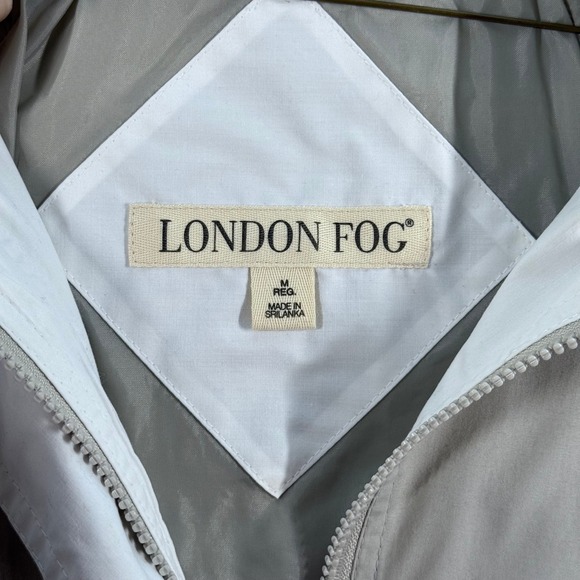 London Fog Women's Beige Raincoat White‎ Collar Lightweight Fall Jacket Size M - Picture 2 of 9